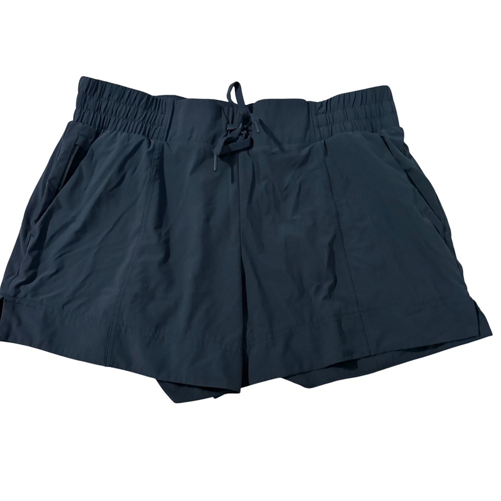 All in Motion Black Active Shorts Womens Large Smocked Waist Athletic Pockets
